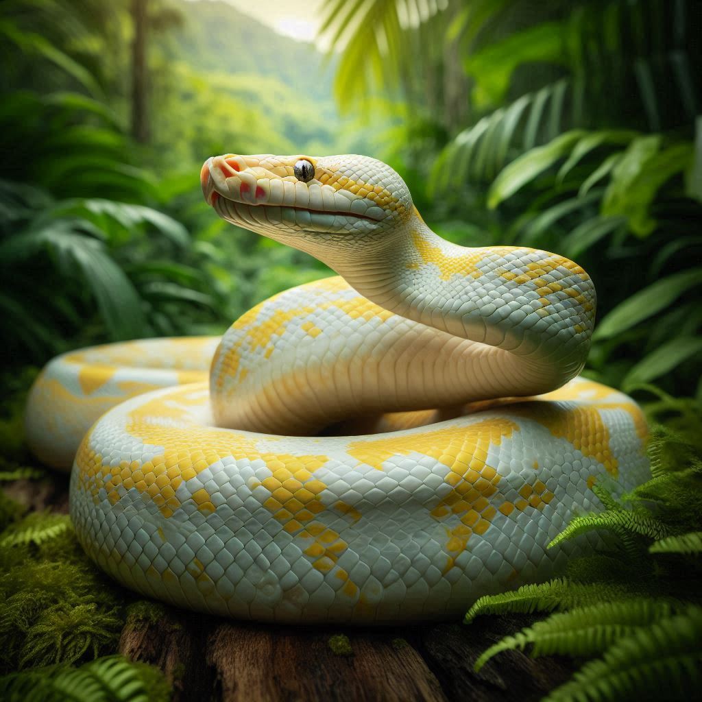Albino Reticulated Python