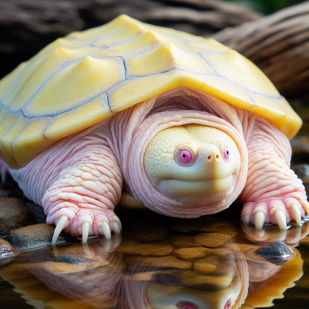 Albino snapping turtle