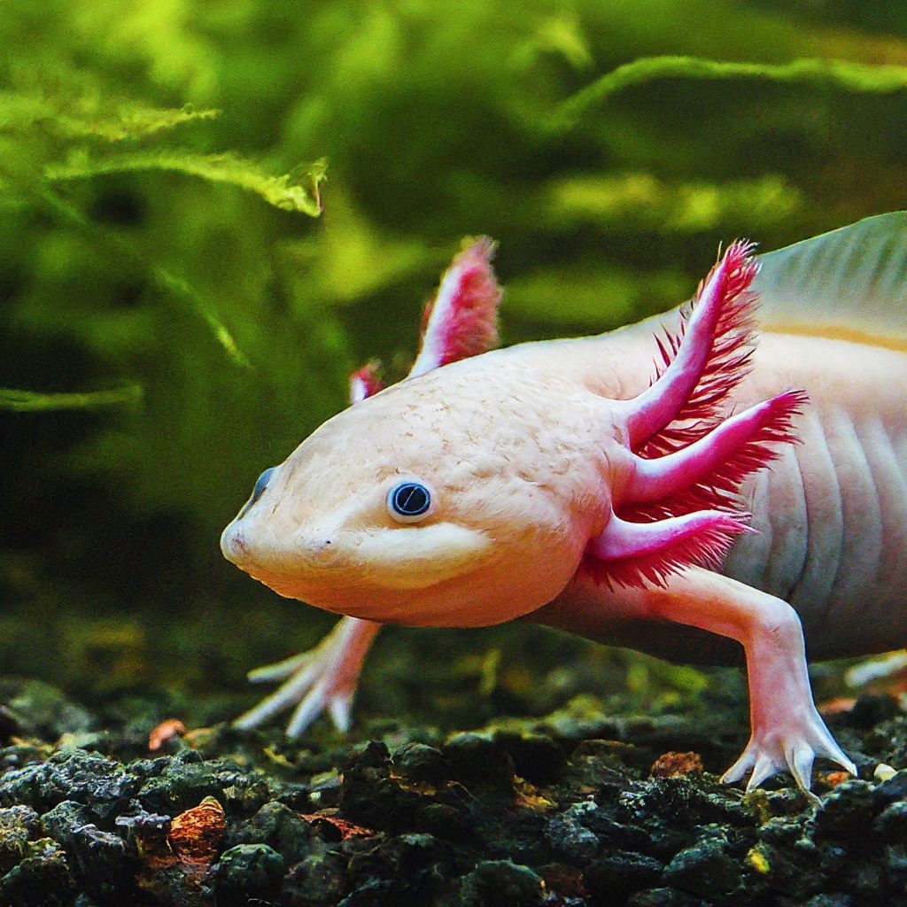 Leucistic Pink Axolotl