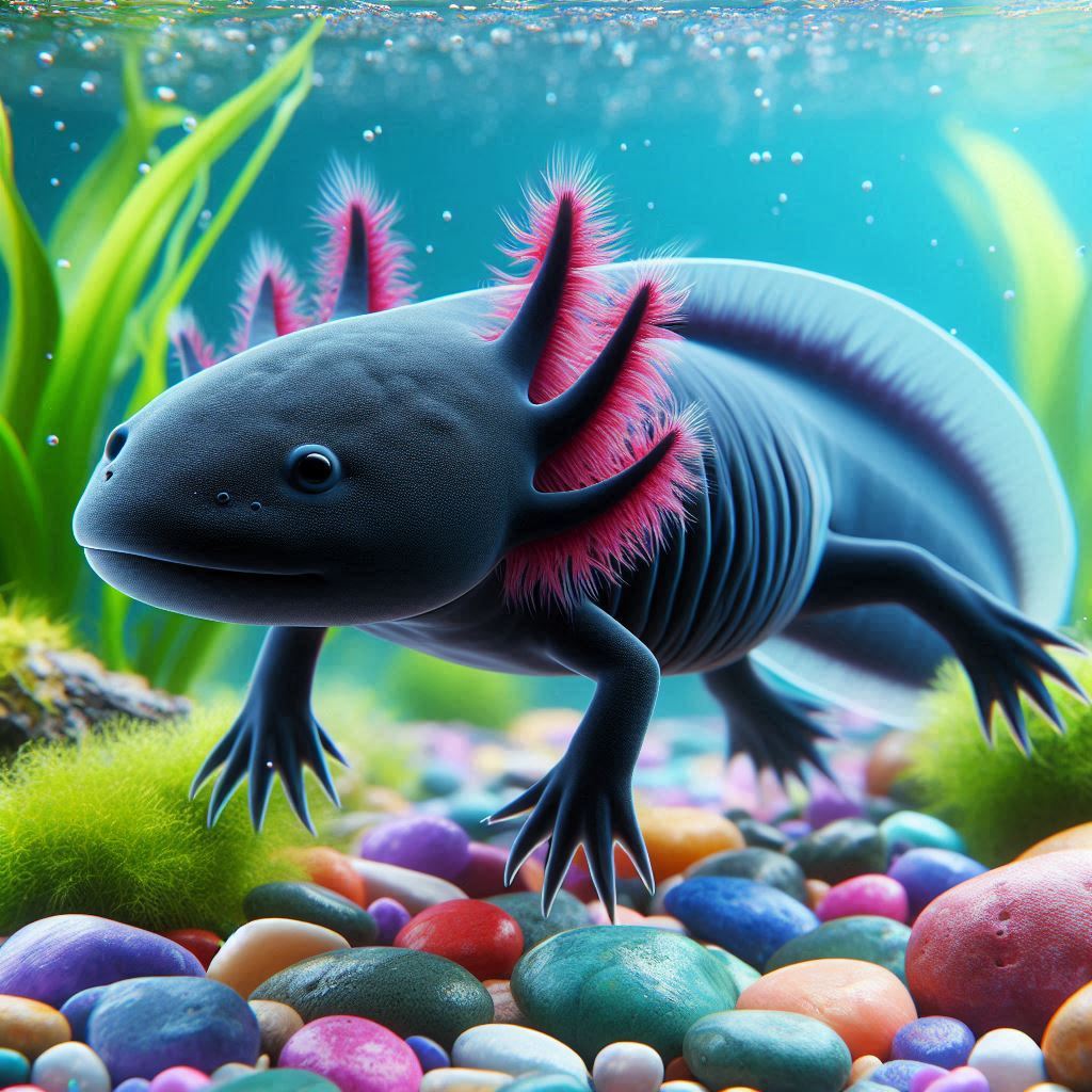 Melanistic Melanoid Axolotl